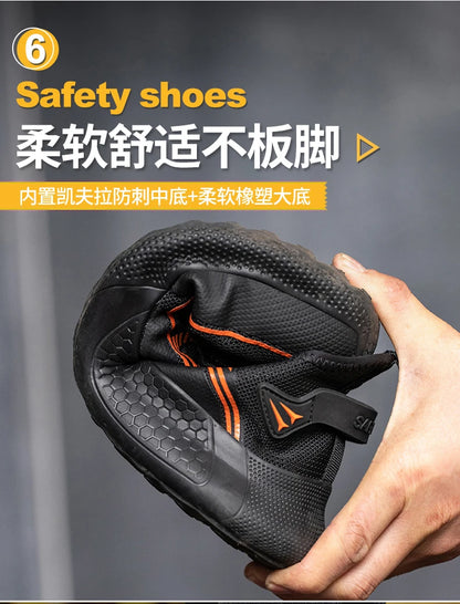 2024 Lightweight  Safety Shoes Men For Work Breathable Sports Safety Toe Shoes Work Boots Anti-Smashing Women