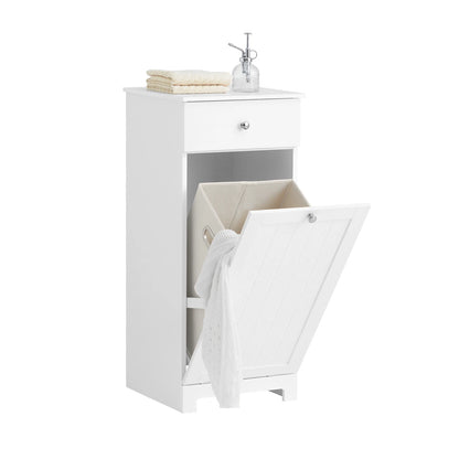 SoBuy BZR21 laundry wardrobe with fold-out laundry bag laundry chest laundry collector with drawers laundry basket bathroom wardrobe