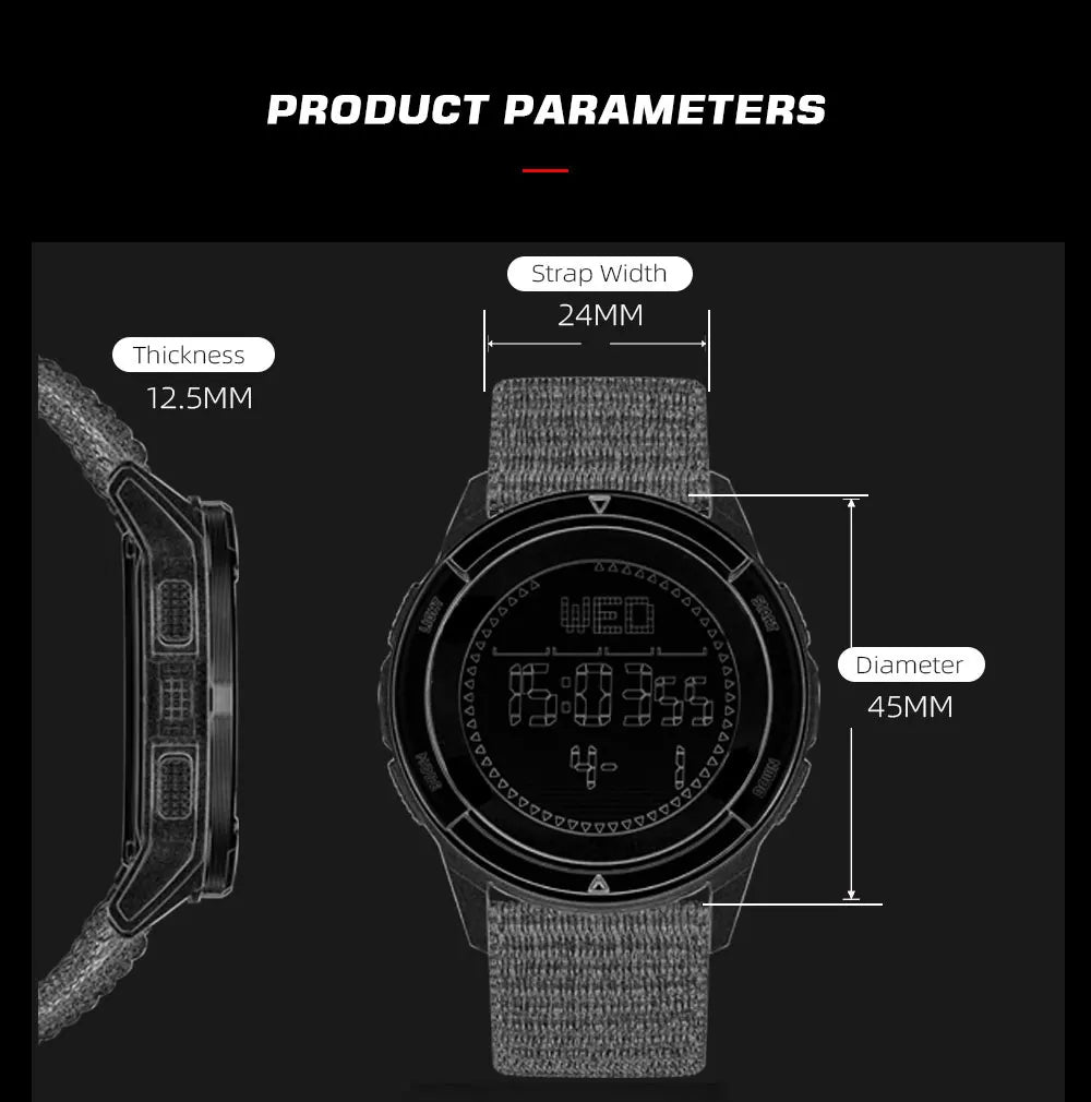 NORTH EDGE ALPS Reloj digital de fibra de carbono para hombre, resistente a golpes, deportivo, militar, superligero, con brújula para exteriores, resistente al agua hasta 50 m.