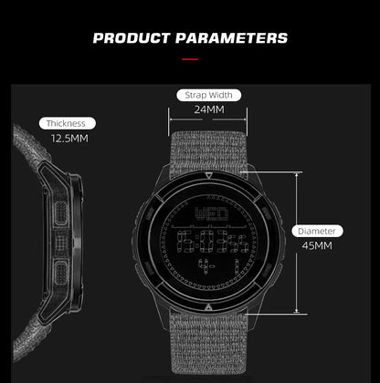NORTH EDGE ALPS Reloj digital de fibra de carbono para hombre, resistente a golpes, deportivo, militar, superligero, con brújula para exteriores, resistente al agua hasta 50 m.