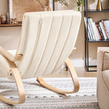 SoBuy FST16 New swing chair 5-compartment adjustable foot part swing armchair relax armchair load 150kg Birch Wood