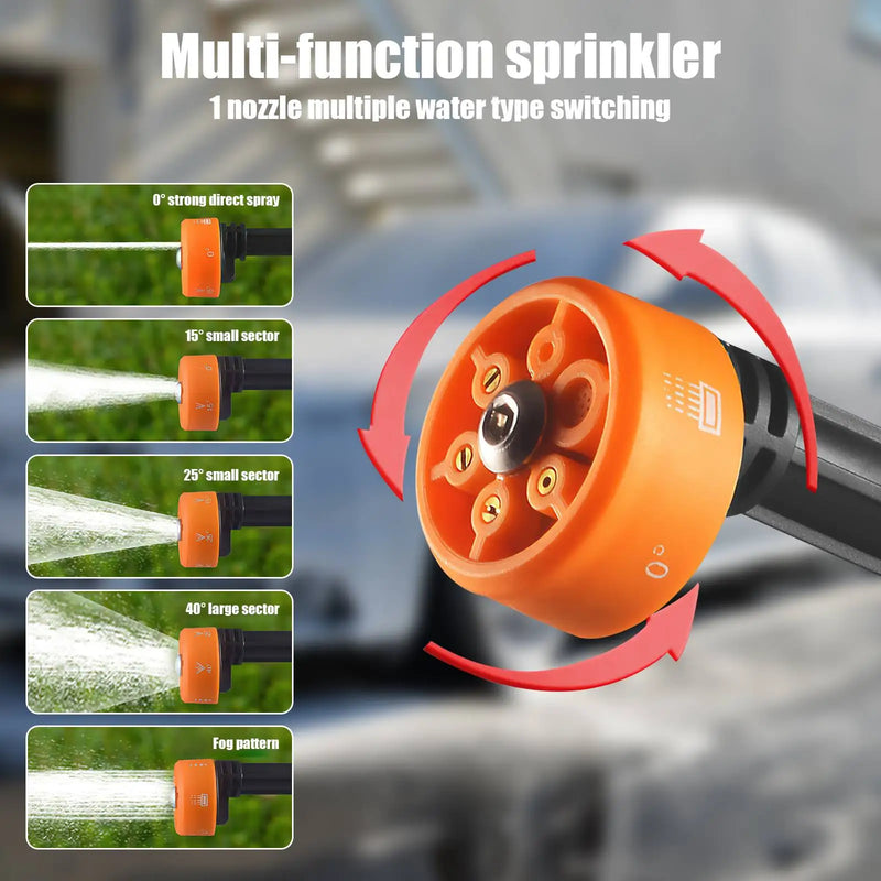 6-in-1 48V Portable Electric High Pressure Washer Cordless Efficient Car Garden Cleaning Spray Gun Tool With Battery