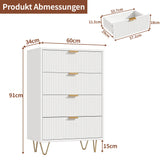 Rosahqnda White Drawer chest of drawers 4 or 6 Drawers Modern storage S wardrobe Tipping Protection wardrobe for living room