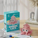 Bloques de construcción de partículas de animales del mundo oceánico creativo, juguetes para niños, minimodelos de animales, juguetes educativos, construcción compatible