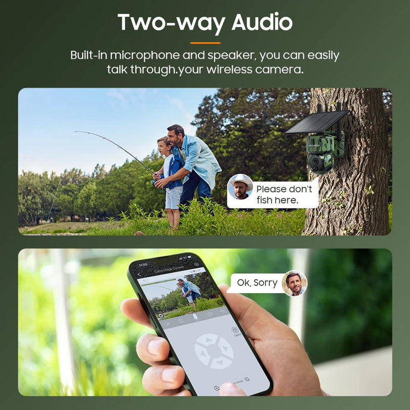 INQMEGA 5MP 3G / 4G SIM Solar Powered Camera with GPS Built in Battery Surveillance Camera and See by Mobile Froest Animal Human