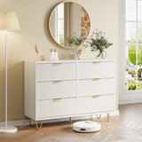Rosahqnda White Drawer chest of drawers 4 or 6 Drawers Modern storage S wardrobe Tipping Protection wardrobe for living room