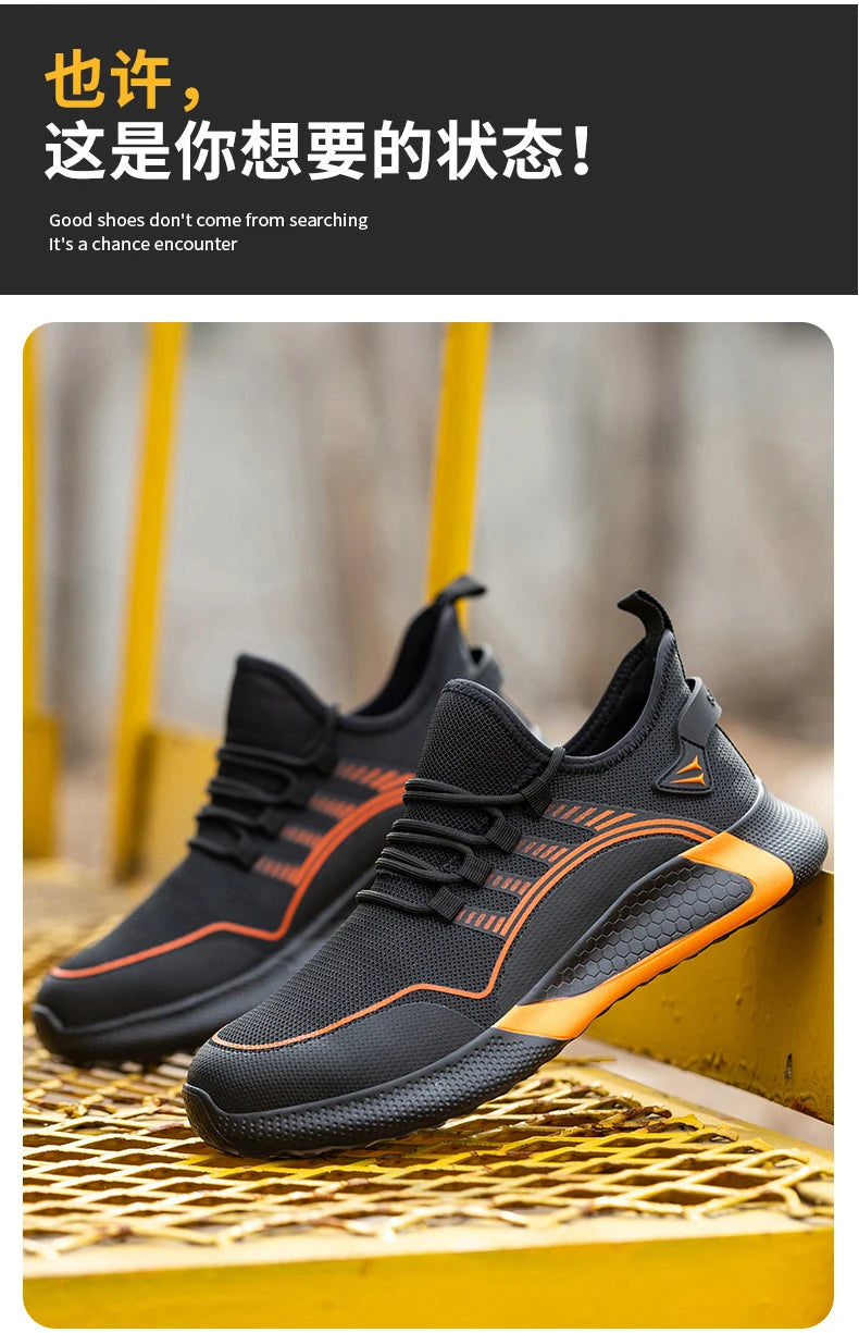 2024 Lightweight  Safety Shoes Men For Work Breathable Sports Safety Toe Shoes Work Boots Anti-Smashing Women