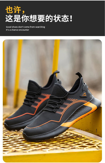 2024 Lightweight  Safety Shoes Men For Work Breathable Sports Safety Toe Shoes Work Boots Anti-Smashing Women