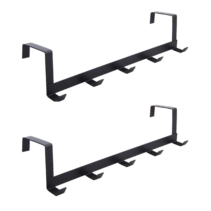 Ganchos para puerta de dormitorio, 5 ganchos, organizador de baño para el hogar, perchero para ropa, abrigos, sombreros, toallas, accesorios de baño y cocina.