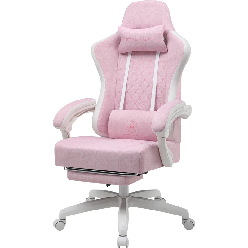 GTPLAYER Gaming Chair, Computer Office Chair with Pocket Spring Cushion, Linkage Armrests and Footrest, High Back Ergonomic Comp