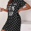 Camisón estampado de talla grande para mujer, ropa de casa, seda helada, manga corta, pijama para niñas con busto grande 