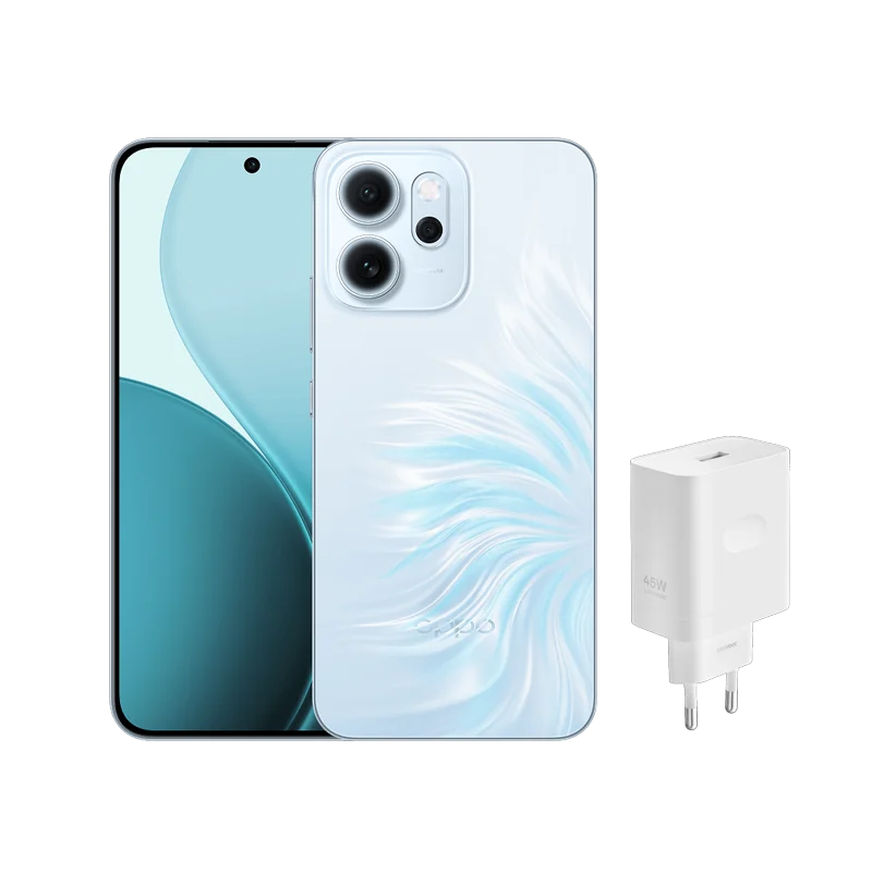 Smartphone OPPO Reno14 F 5G (Versão Global), tela de 6,57", Snapdragon 6 Gen 1, bateria de 6000 mAh, câmera de 50 MP, eSIM, NFC, GLONASS
