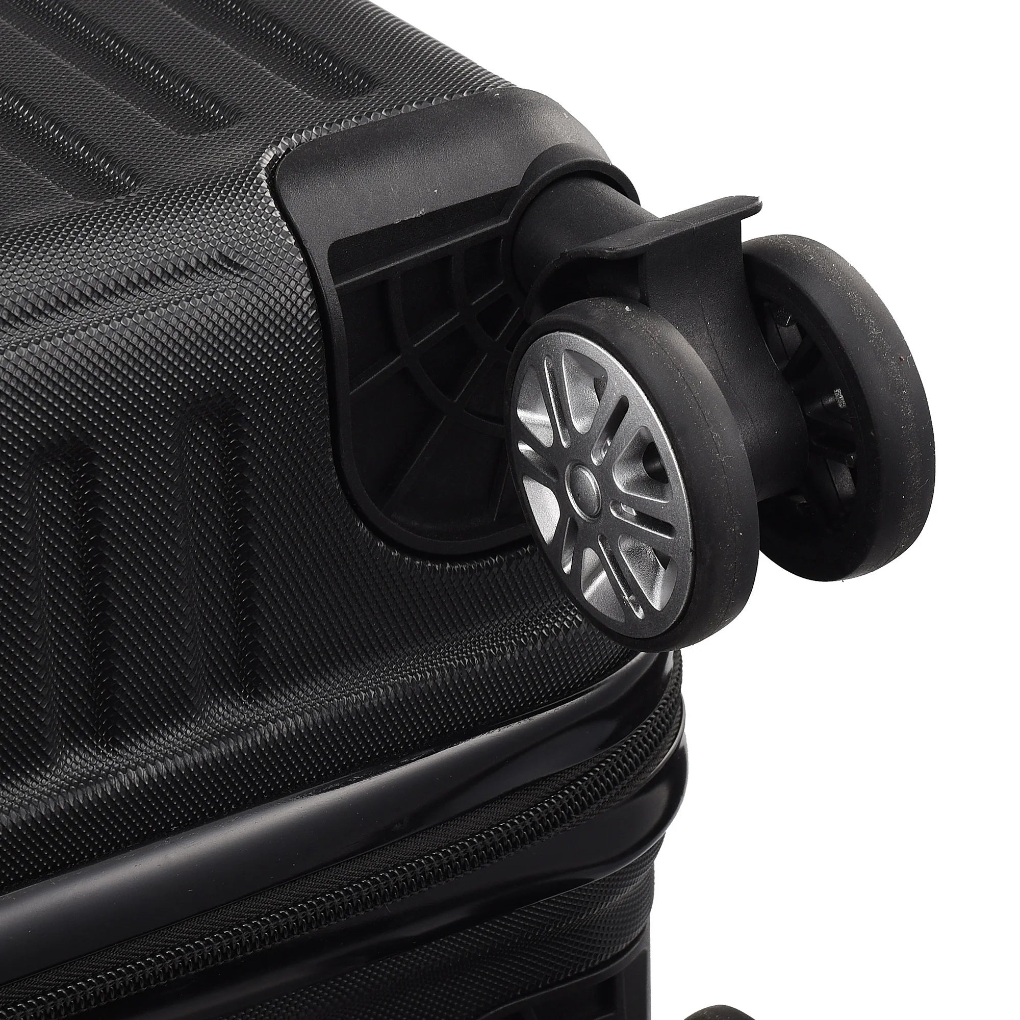 Anajqaqia Suitcase 3 Pieces Set,Hard Shell Trolleys Set,With TSA Lock,360° Universal Wheels,Lightweight ABS Luggage,Black