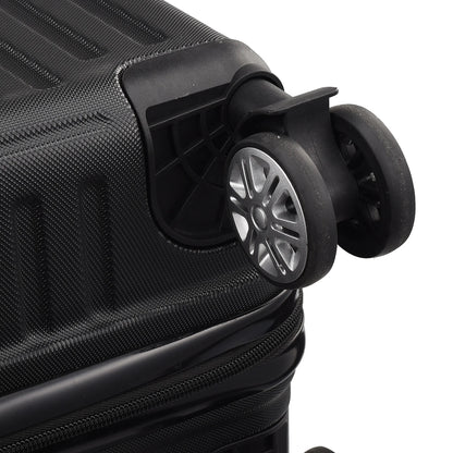 Anajqaqia Suitcase 3 Pieces Set,Hard Shell Trolleys Set,With TSA Lock,360° Universal Wheels,Lightweight ABS Luggage,Black