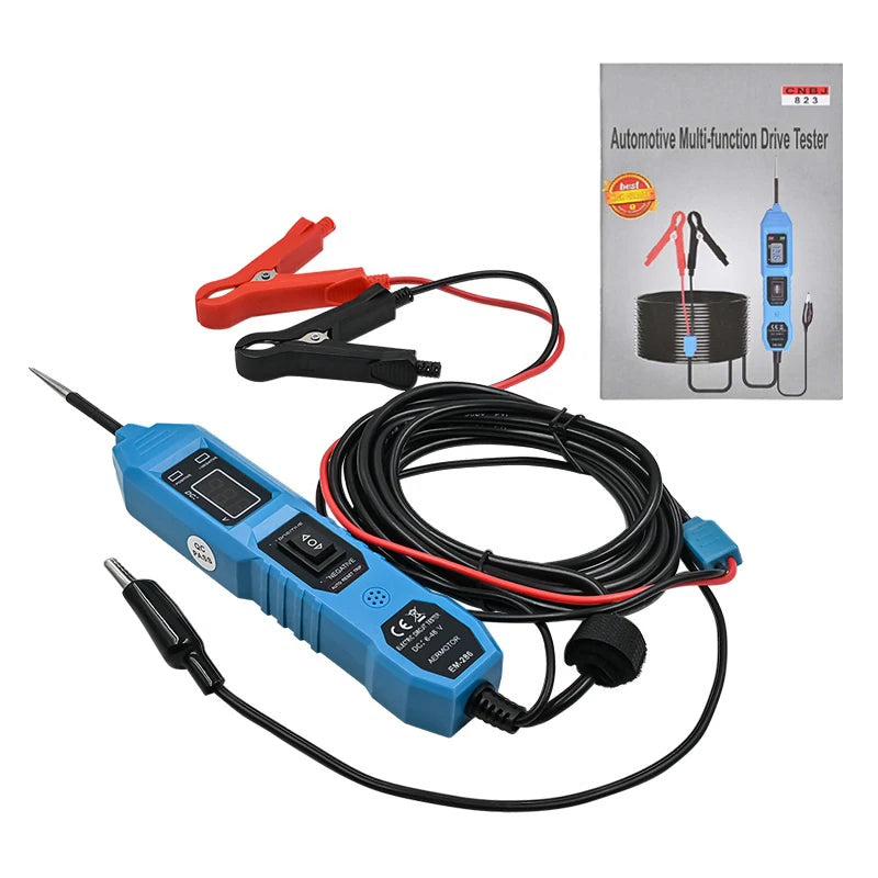 Probador de circuito eléctrico automotriz universal de 6 V-48 V, comprobador del sistema eléctrico del automóvil, kit de sonda de voltaje y potencia, pantalla digital LED.