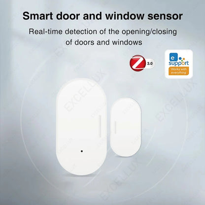 EWelink ZigBee Door And Window Magnetic Sensor Wireless Door Alarm Detector Smart Home Security Works With Zigbee2MQTT Alexa ZHA