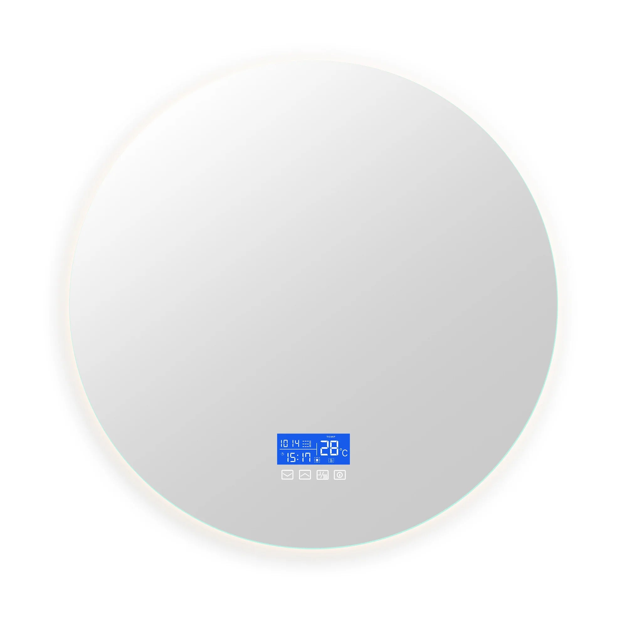 Anajqaqia 100x100cm Bathroom Mirror with LED Lighting, with 3 Adjustable Brightnesses, Temperature Display and Anti-Fog, Round