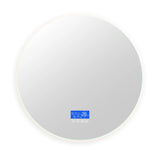 Anajqaqia 100x100cm Bathroom Mirror with LED Lighting, with 3 Adjustable Brightnesses, Temperature Display and Anti-Fog, Round