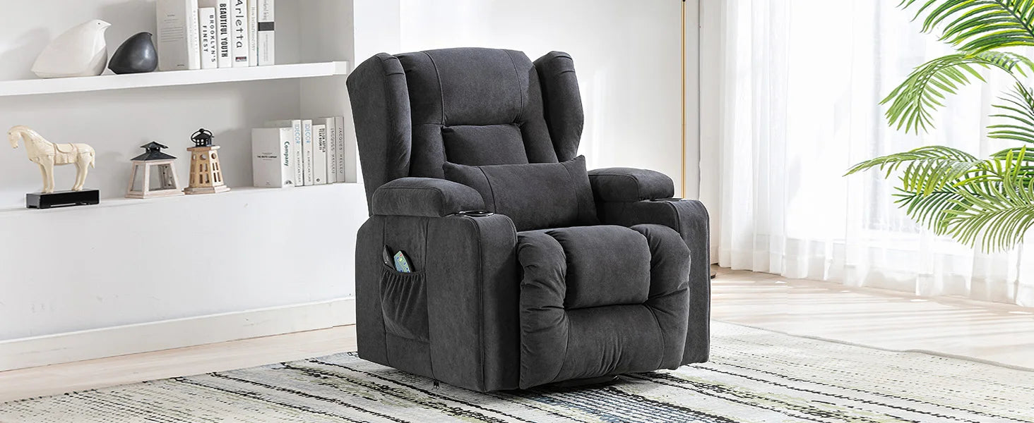 COMHOMA Relax armchair stand-up aid massage armchair with fabric surface electric stand-up armchair TV armchair armchair fabric