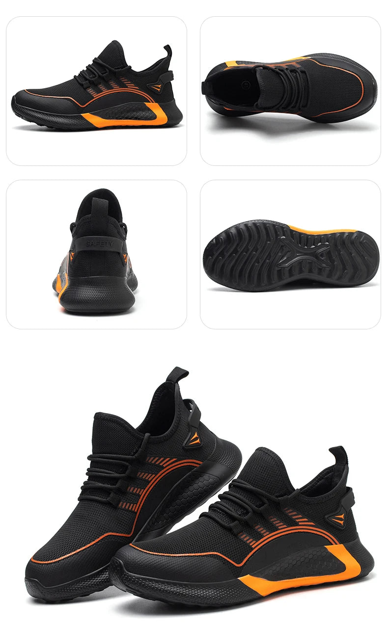 2024 Lightweight  Safety Shoes Men For Work Breathable Sports Safety Toe Shoes Work Boots Anti-Smashing Women