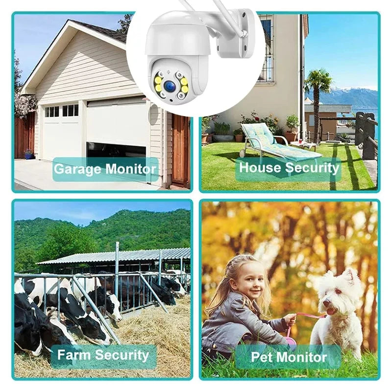 8MP 4K Wireless PTZ Camera HD 1080P Color Night Vision WiFi IP Camera Outdoor 5MP AI Auto Tracking CCTV Surveillance Cam iCSee
