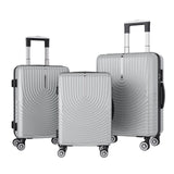 Rosahqnda 3-Piece Trolley Suitcase Set 4 Universal wheels Lock Case ABS Hard Sleeve Travel storage