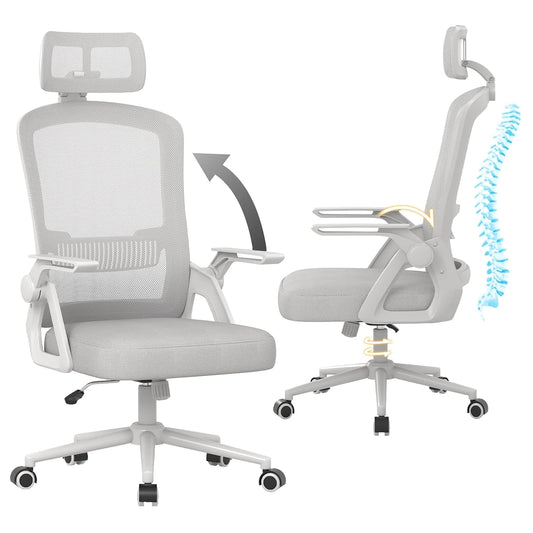 Naspaluro Ergonomic Office Chair Desk Chair with Headrest Breathable Mesh Cover Lumbar Support Computer Chair 360 ° Swivel Chair