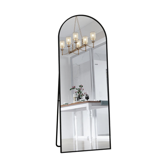 Anajqaqia 162×53cm Full Body Mirror, Curved Standing Mirror, Floor Mirror with Tempered Glass and Aluminum Alloy Frame