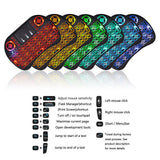 Ratón de aire retroiluminado con panel táctil, mini teclado inalámbrico para PC, Android TV Box, i8, árabe, francés, español, ruso, 2.4G 