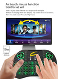 Ratón de aire retroiluminado con panel táctil, mini teclado inalámbrico para PC, Android TV Box, i8, árabe, francés, español, ruso, 2.4G 