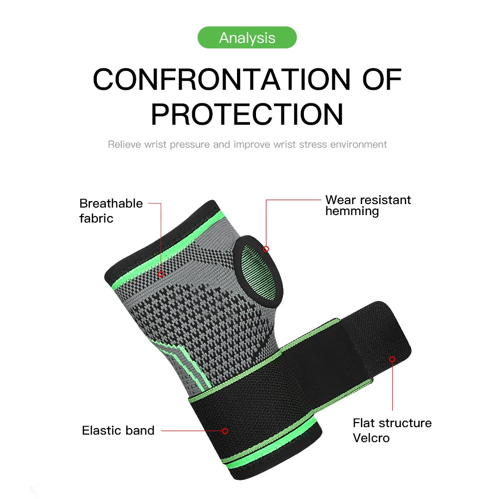 Adjustable Wrist Support Brace Strap, Compression Gloves for Carpal Tunnel, Gym Sports Wristband, Palm Guard 