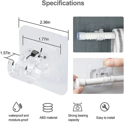 Gancho autoadhesivo ajustable para cortina de ducha, ganchos de pared, organizador, hogar, jardín, sin taladrar, 2 o 4 unidades 