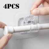 Adjustable Self-Adhesive Shower Curtain Rod Hook, Wall Storage Hooks, Rack Clip, Organizer, Home, Garden, No Drilling, 2pcs, 4pcs 