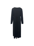 AliExpress-vestido de manga comprida com gola redonda, casual, monocromático, plus size, moda outono e inverno, Europa e Estados Unidos, 2024
