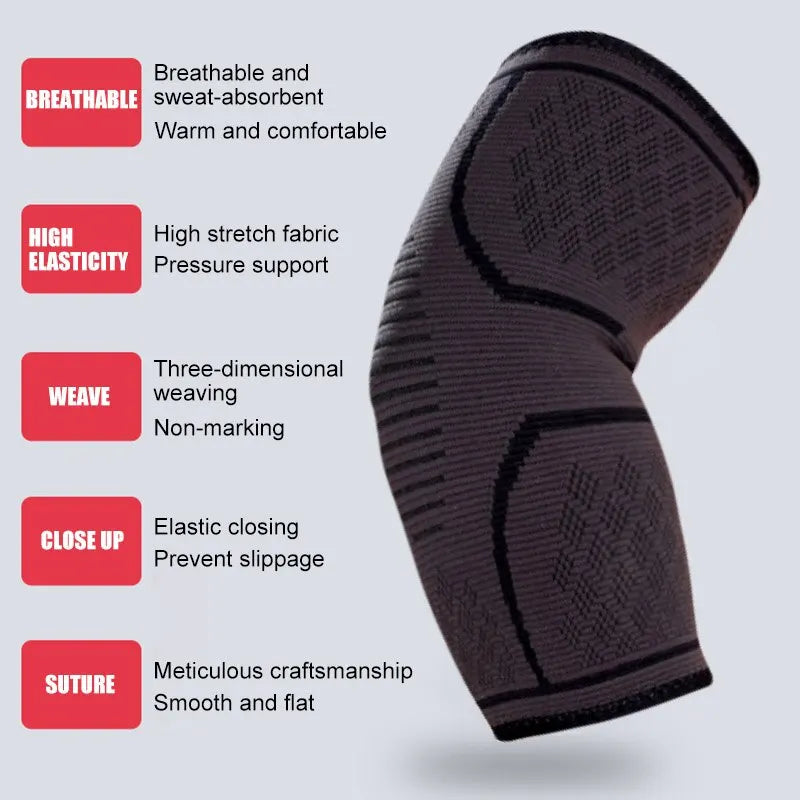 1 Pc Elastic Elbow Support Pad Fitness Gym Nylon Protective Pad Absorb Sweat Sports Safety Basketball Game Arm Sleeve Elbow Pad 