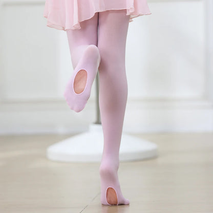 Alta Elasticidade Meia-calça de Dança com Furo para Bebês Meninas, Meias Princesa Ballet, Meias Infantis, Mulheres, Infantes, Estudantes, Primavera, Outono