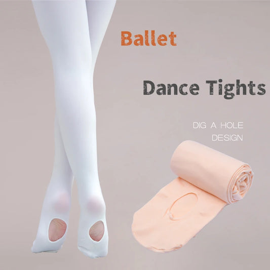 Alta Elasticidade Meia-calça de Dança com Furo para Bebês Meninas, Meias Princesa Ballet, Meias Infantis, Mulheres, Infantes, Estudantes, Primavera, Outono