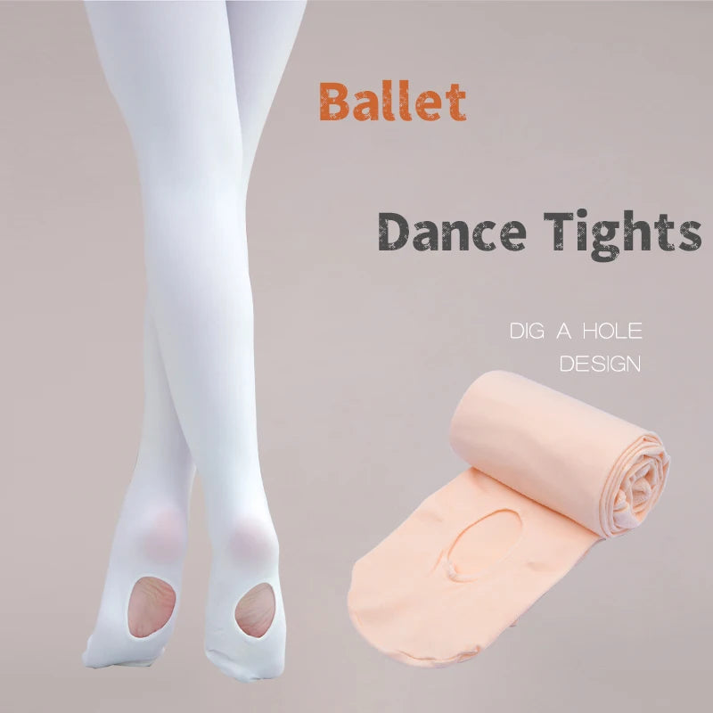 High Elasticity Dance Tights with Hole for Baby Girls, Princess Ballet Stockings, Kids Stockings, Women, Toddlers, Students, Spring, Autumn 