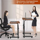 Height Adjustable Portable Standing Desk, Mobile Laptop Table, Computer Desk, Work Table, Bedside Furniture, HWC, 80x40x90cm 