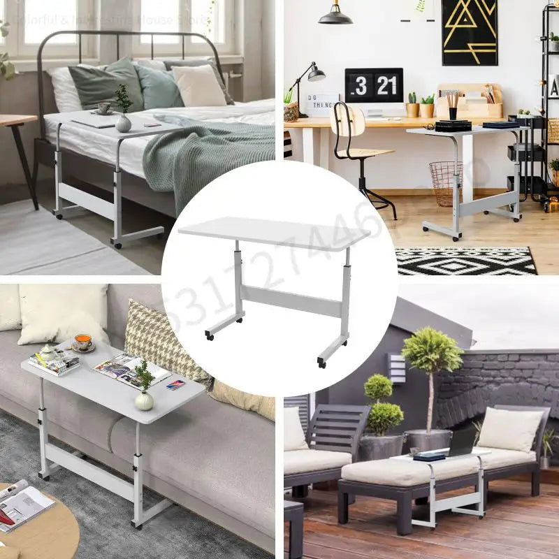 Height Adjustable Portable Standing Desk, Mobile Laptop Table, Computer Desk, Work Table, Bedside Furniture, HWC, 80x40x90cm 