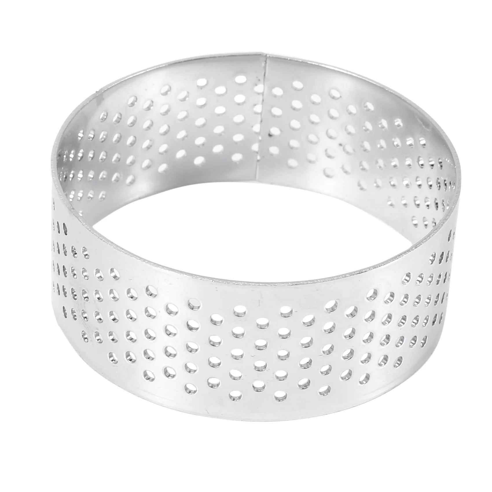 Stainless Steel Tart Ring, Baking Donut Tools, Perforated Heat Resistant, Round Cake, Mousse, 5cm, 10 Packs 