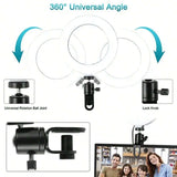 Anillo de luz LED para selfies de 10 pulgadas con enchufe USB, iluminación de 3 tonos, luz para fotografía, grabación de video, transmisión en vivo, luz de relleno 