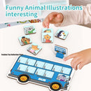 Animal Bus Stop Table Game Toys Children's Early Education Cognitive Transportation Puzzle Parent-child Board Game Toys 