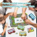 Animal Bus Stop Table Game Toys Children's Early Education Cognitive Transportation Puzzle Parent-child Board Game Toys 