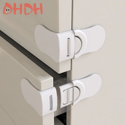 Anti-Belinching Hand Cabinet Drawer Locks, fivela de segurança de plástico branco para crianças, segurança do bebê