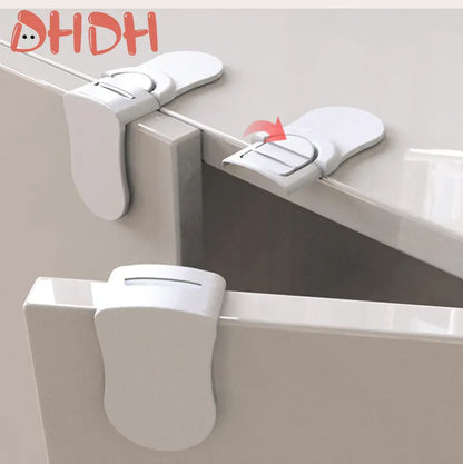 Anti-Belinching Hand Cabinet Drawer Locks, fivela de segurança de plástico branco para crianças, segurança do bebê