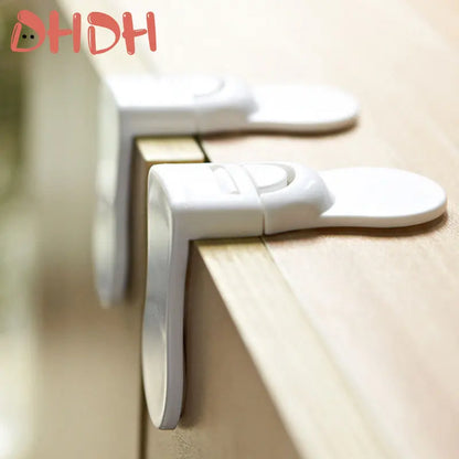 Anti-Belinching Hand Cabinet Drawer Locks, fivela de segurança de plástico branco para crianças, segurança do bebê