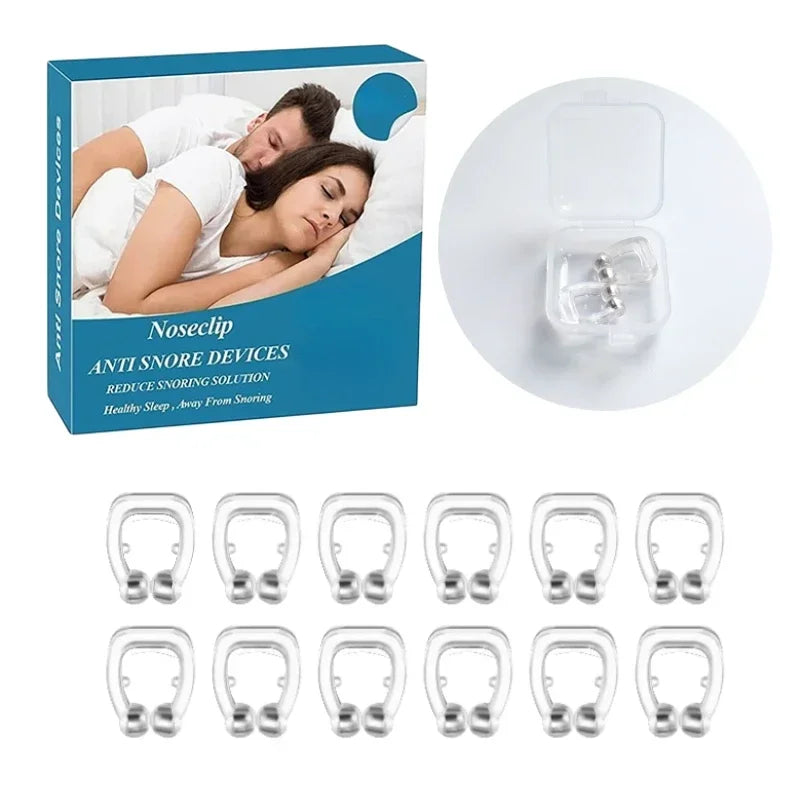 Anti Ronco Clipes Nariz Silicone, Bandeja Magnética Sono, Sleeping Aid, Melhorar o sono, Fácil respirar, Apnéia Guarda, Dispositivos Noturnos