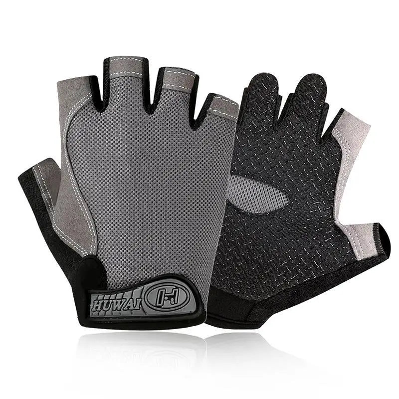 Guantes antideslizantes de medio dedo para hombre y mujer, con mancuernas, transpirables, elásticos, resistentes a los golpes, para ejercicio, deportes, ciclismo y bicicleta. 