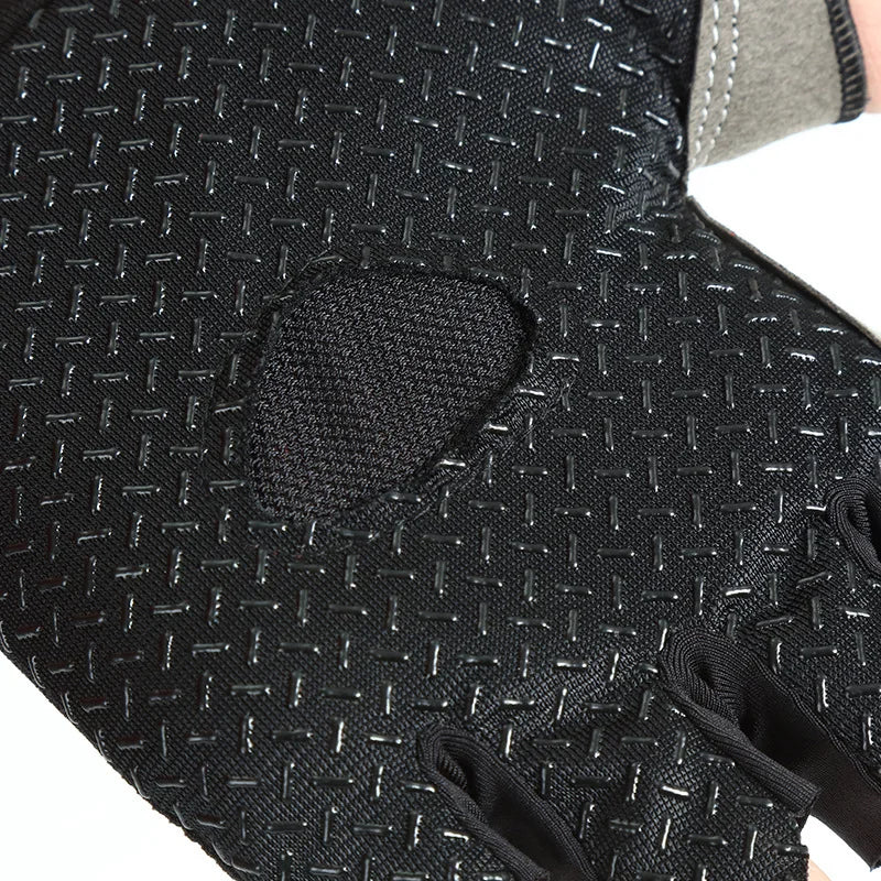 Anti Slip Half Finger Gloves para Homens e Mulheres, Halteres, Respirável, Elástico, Choque, Exercício, Esportes, Ciclismo, Bicicleta